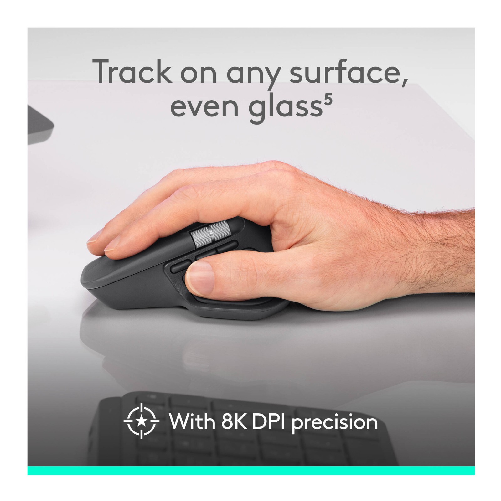Logitech MX Master 4 Wireless Mouse – 8000 DPI Sensor, Multi-Device (Pale Gray)