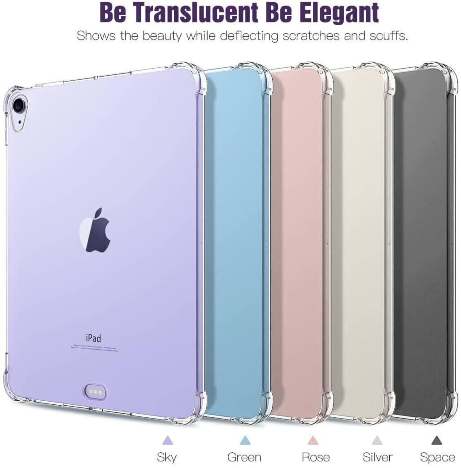 For iPad 2/3/4/5/6/7/8/9 Mini Pro 11 M4 Case Clear Soft Gel TPU Shockproof Cover