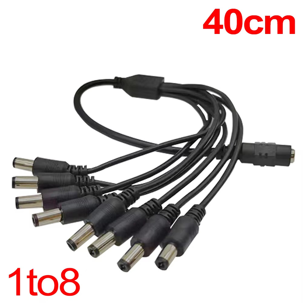 5.5* 2.1Mm 1 to 2/3/4/5/6/8 Way DC Power Splitter Cable 5V 12V Power Adapter Con
