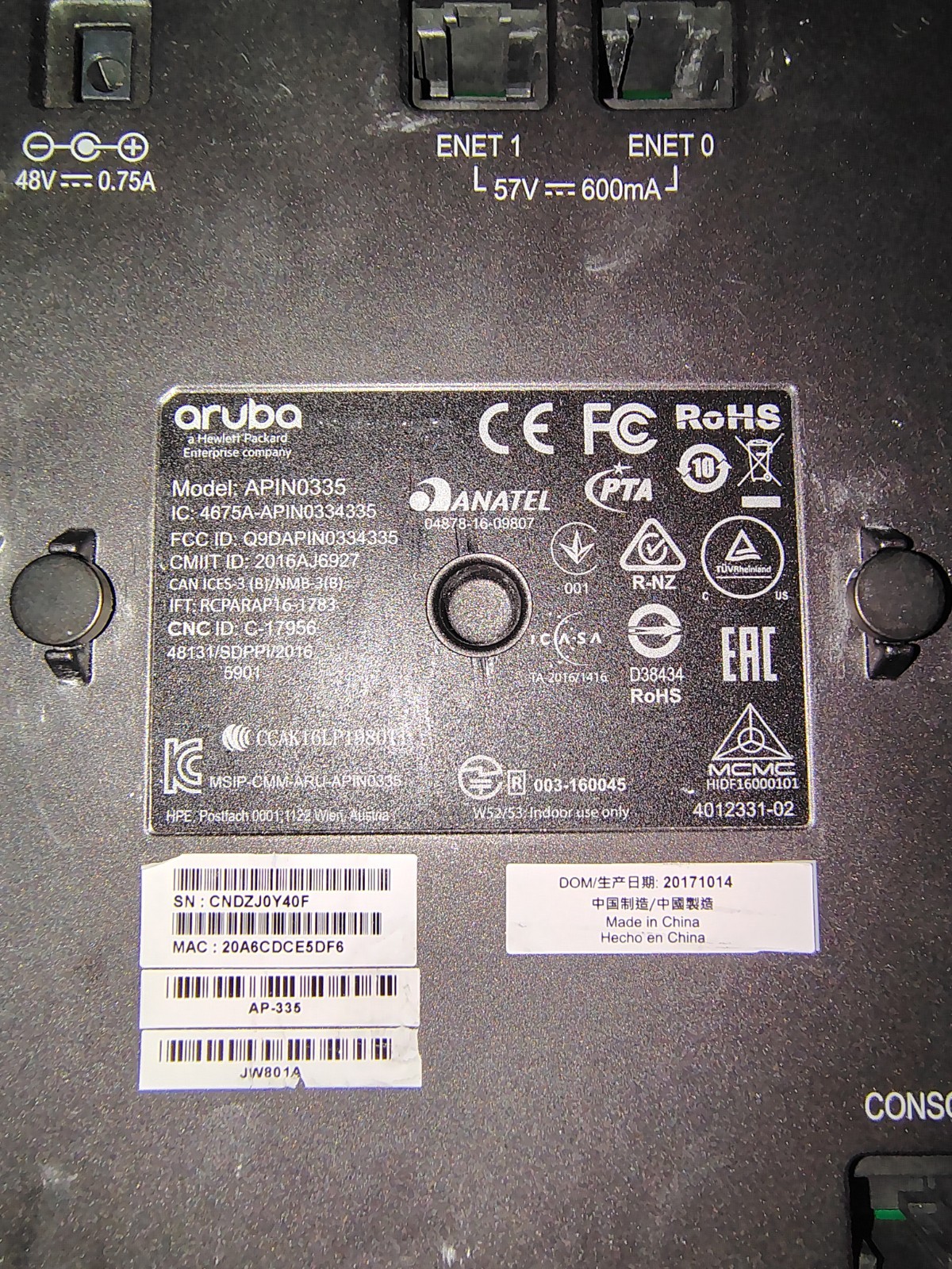 Aruba AP-335 Dual Band Wireless Access Point APIN0335