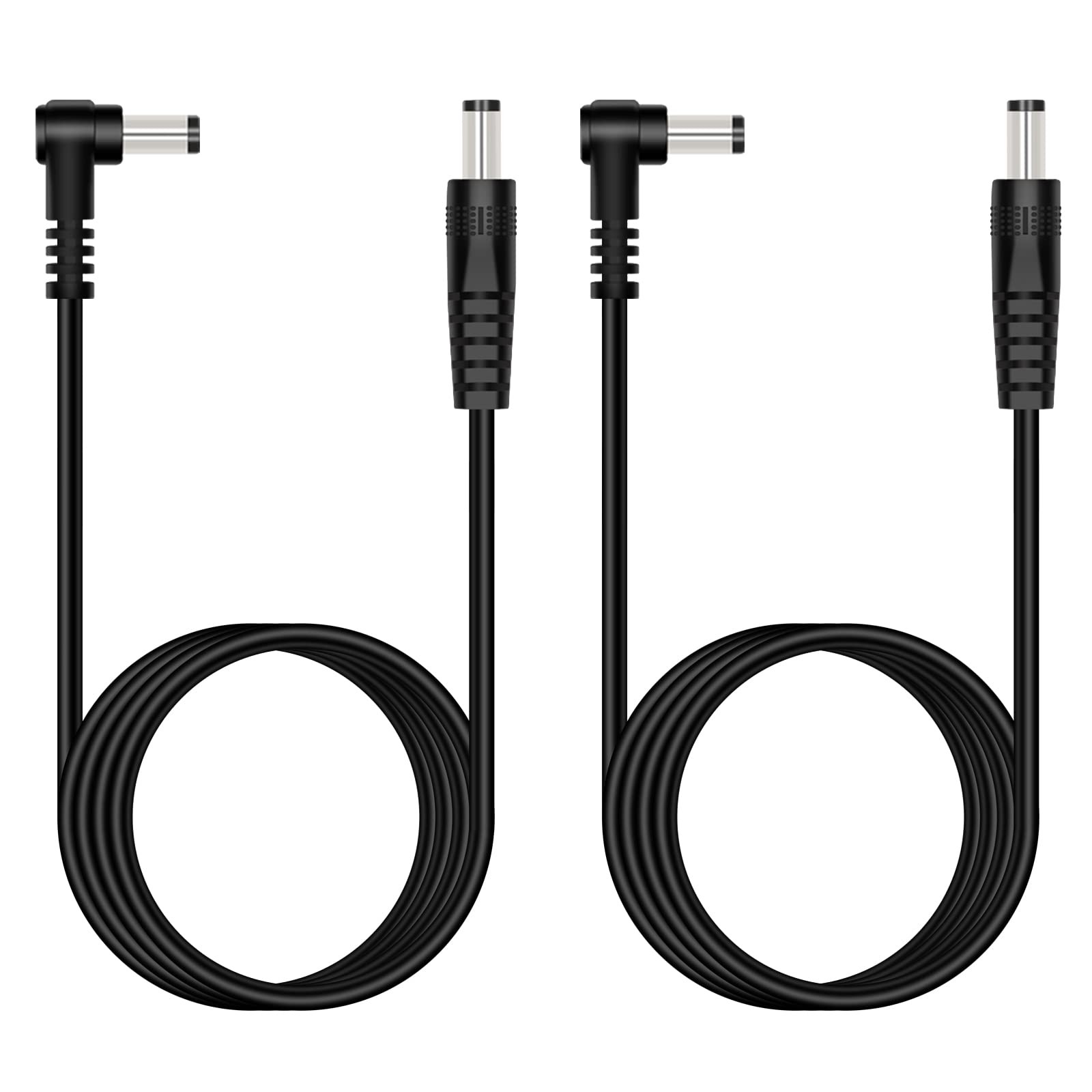 5.5mm x 2.1mm Male to Male DC Power Cable 6ft L-Shape – Power Supply for CCTV