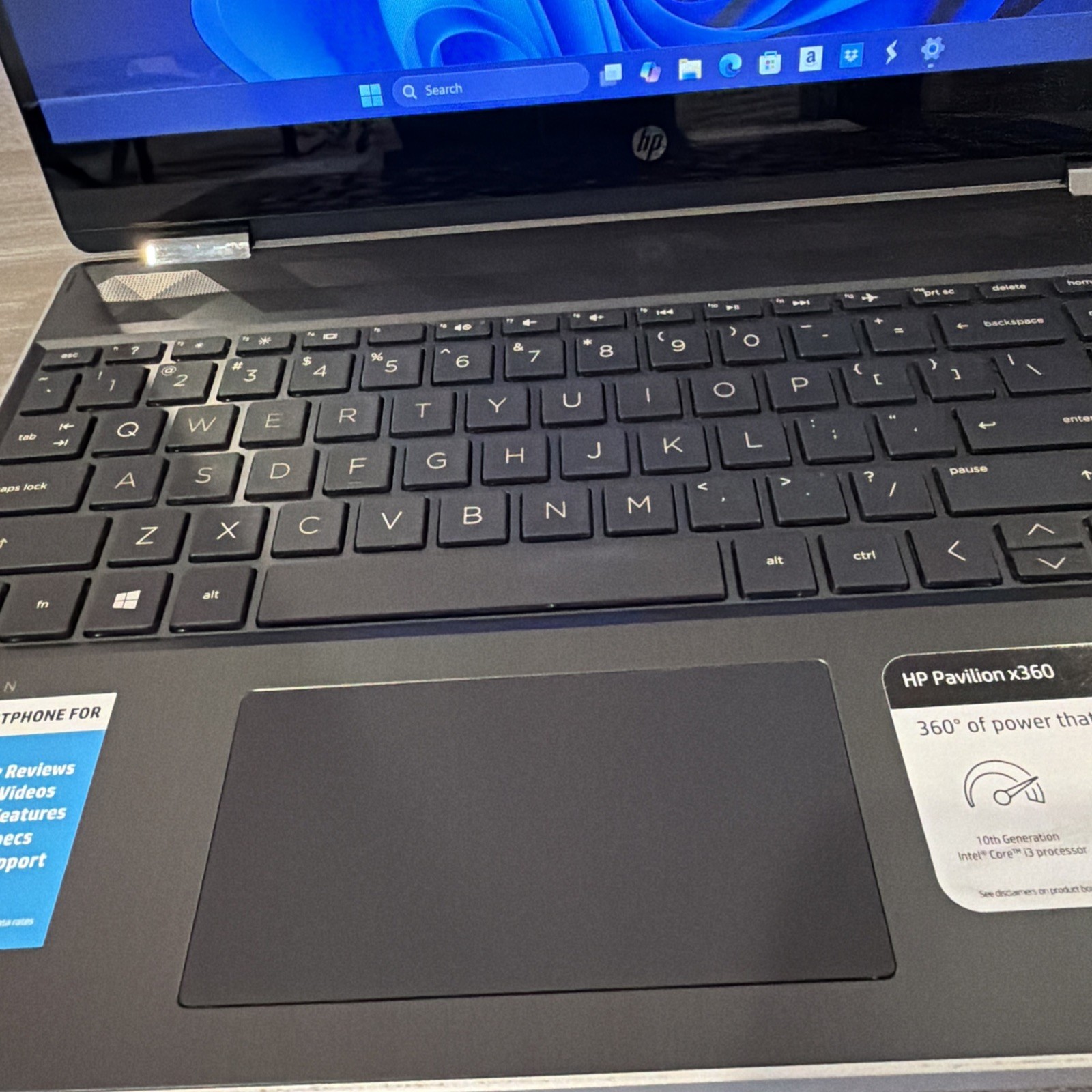 HP Pavilion x360 15’ Touch Screen Intel Core i3 10110U 8GB RAM 256GB Win 11