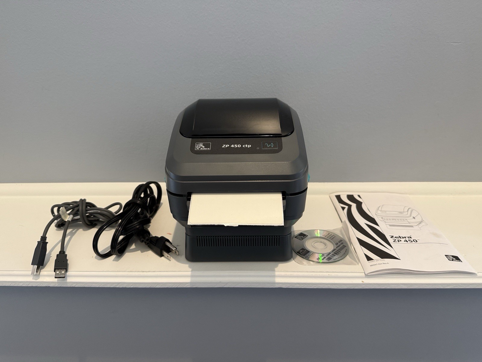 Zebra ZP 450 CTP Thermal Barcode Label Printer In Excellent Condition