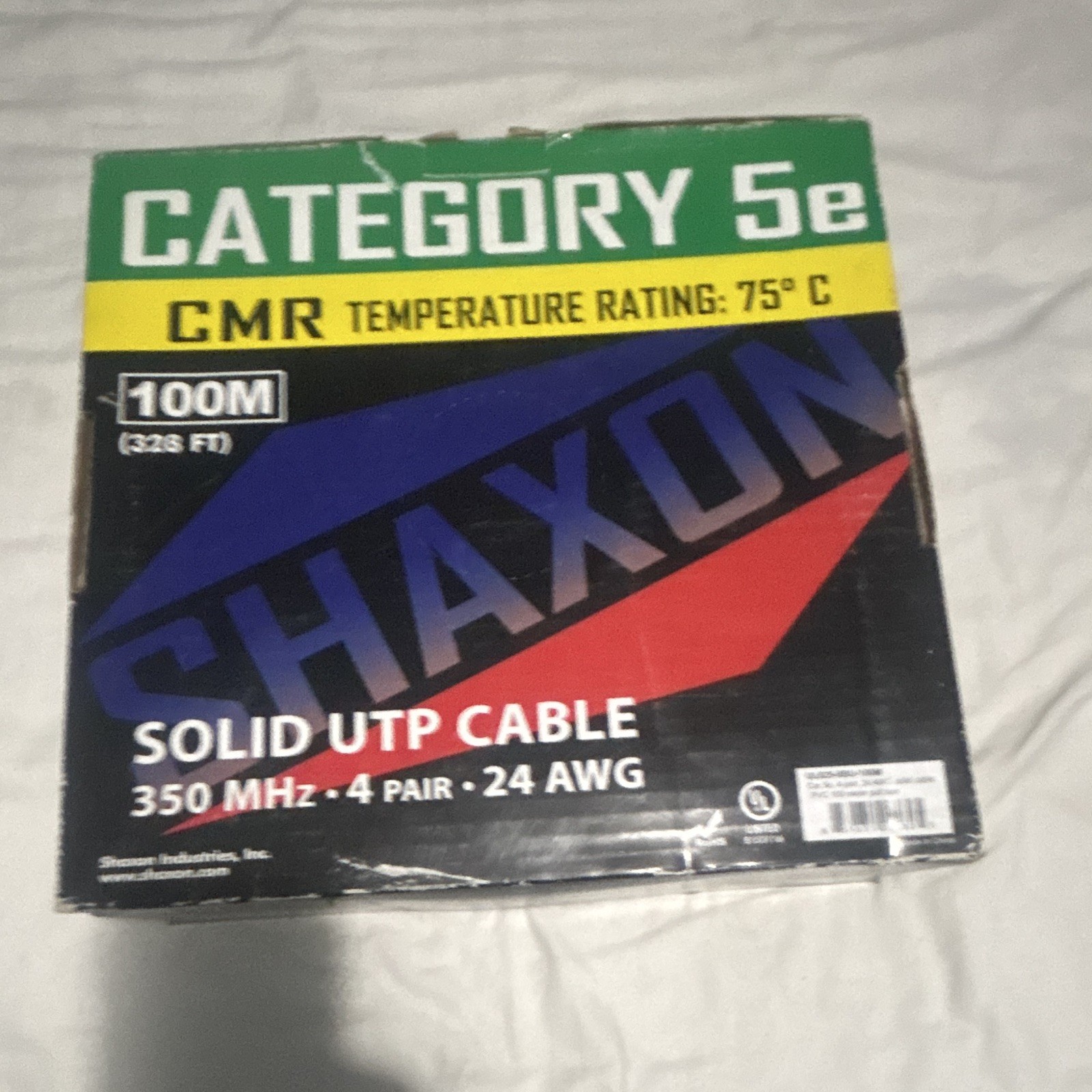 Cat5e 1000ft Plenum CMP Cable UTP Bulk Ethernet 350MHz 24AWG LAN Wire Blue