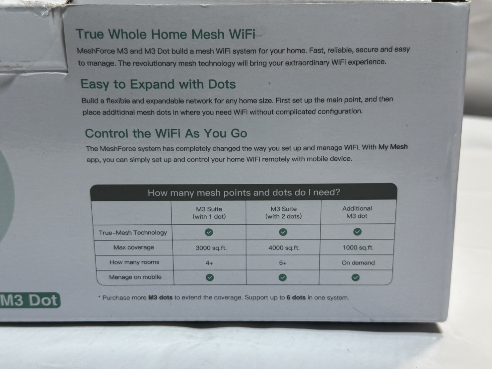 Meshforce Whole Home Mesh Wifi System M3 / M3 Dots – White