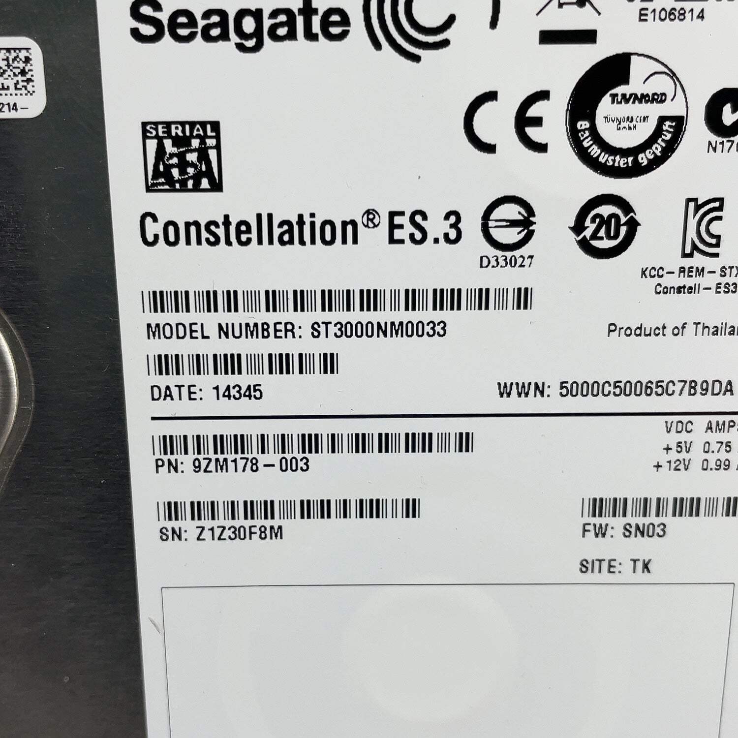 Seagate 3.5″ Constellation 3TB SATA III 6Gbps HDD 8T3000NM0033