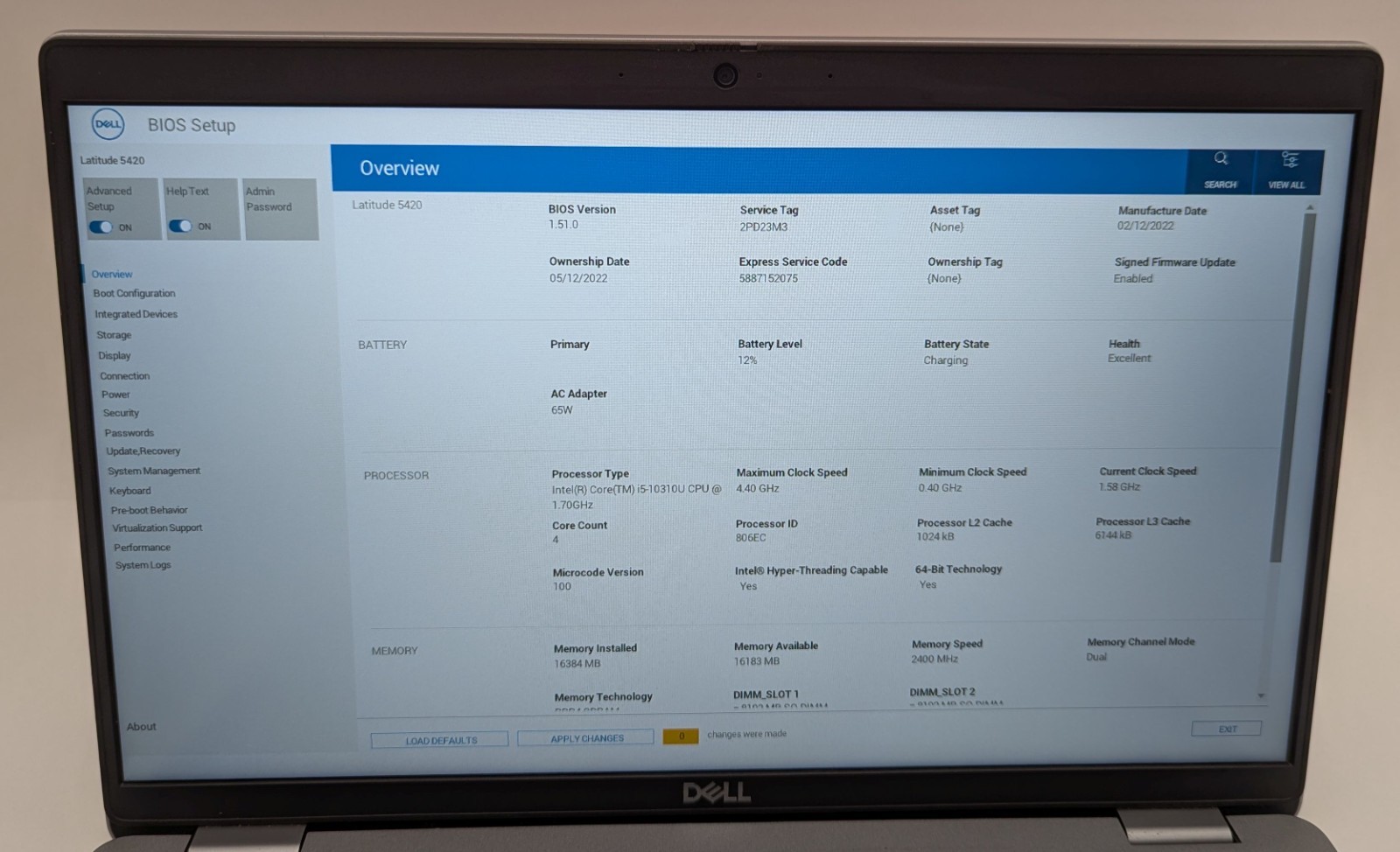 Dell Latitude 5420 14″ Laptop i5-10310U 1.70GHz 16GB RAM 256GB NVMe Win 11 Pro