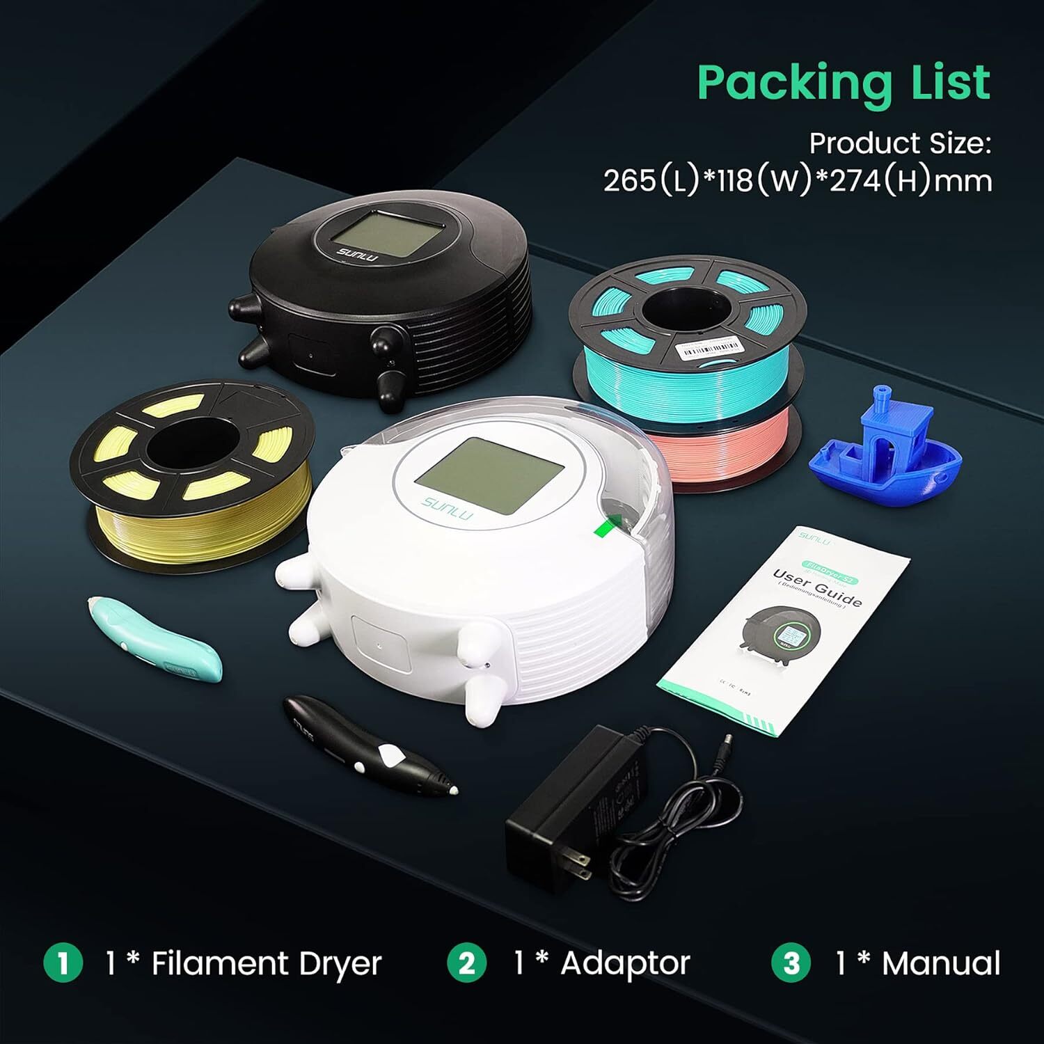 SUNLU Dryer S1 Plus/S2 3D Printer Filament Dryer Box With Fan For PLA PETG ABS