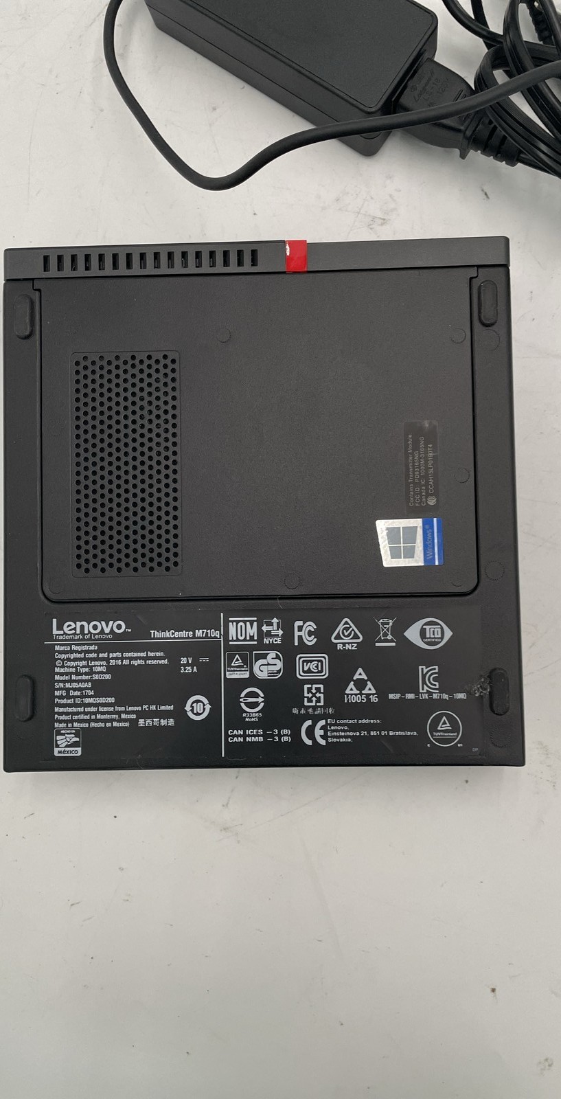 Lenovo ThinkCentre M710q SN MJ05A0AB Tiny Desktop with AC Adapter