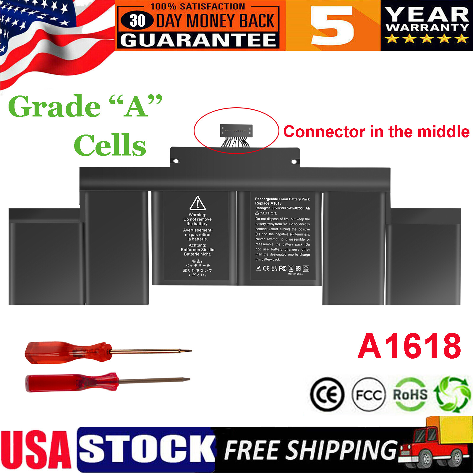 A1618 A1398 Battery For MacBook Pro 15”Retina Late 2013 Mid 2014 Early 2015 NEW