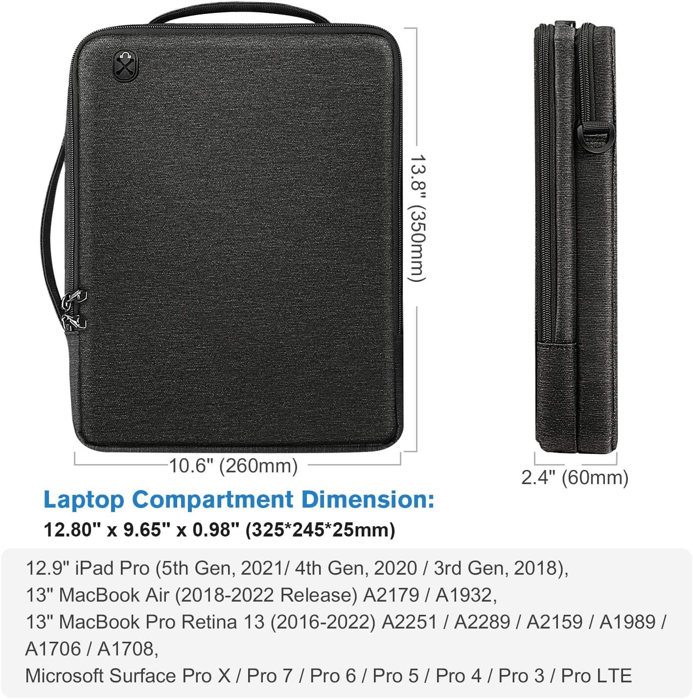 14-inch Laptop Shoulder Bag Padded Computer Tablet Carrying Case for MacBook HP
