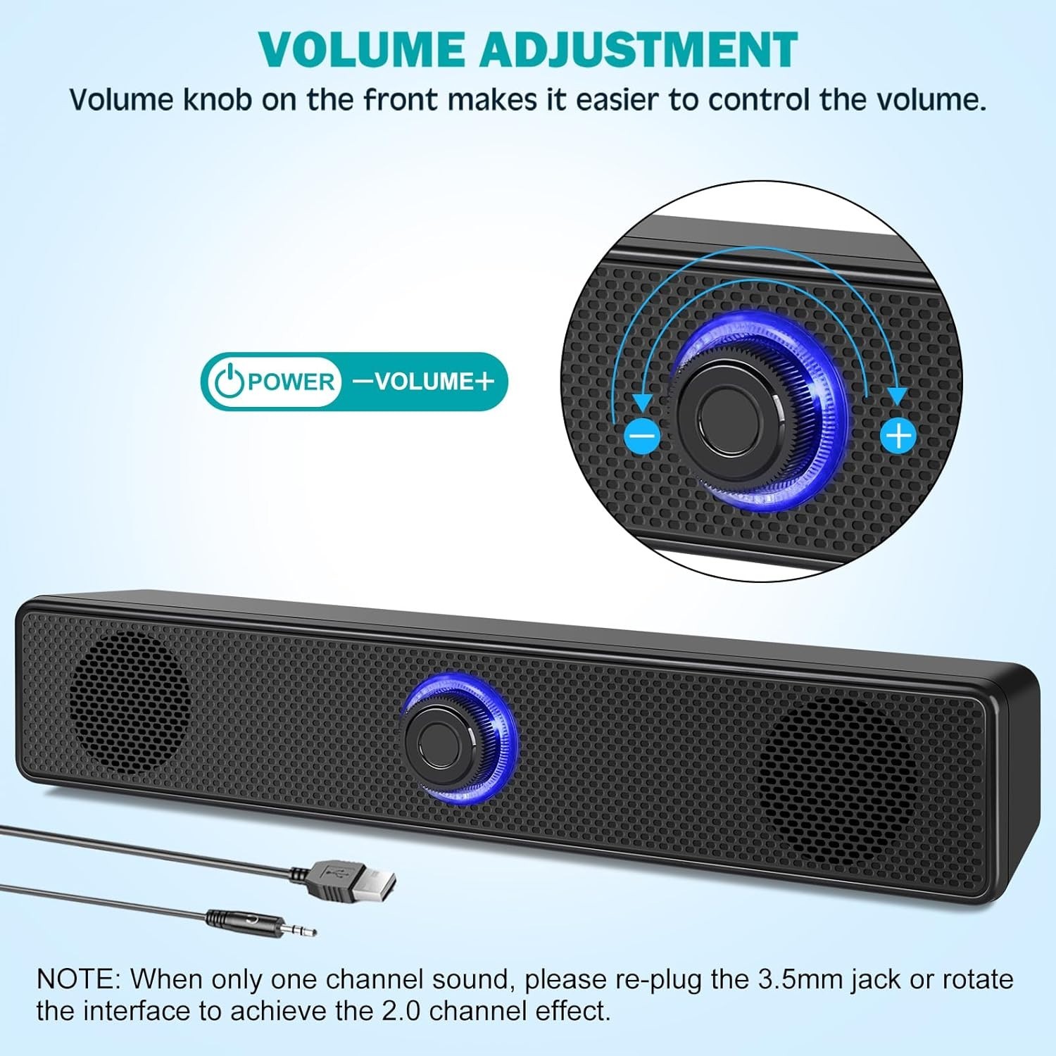 Plug-and-Play USB PC Speakers with Enhanced Sound for Gaming & Multimedia