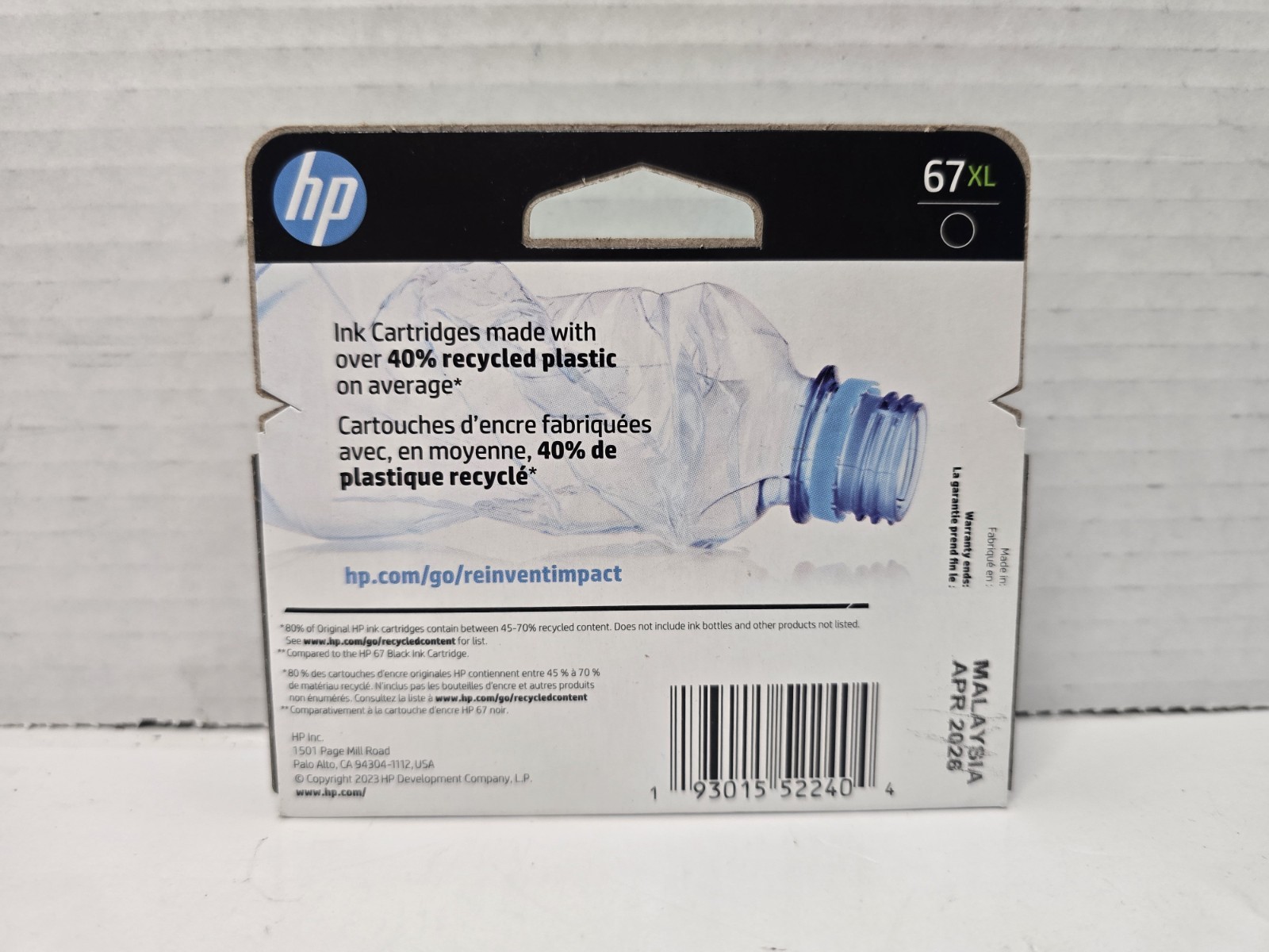 2026 Genuine HP 67XL 3YM57AN Black Original High Yield Ink Cartridge OEM