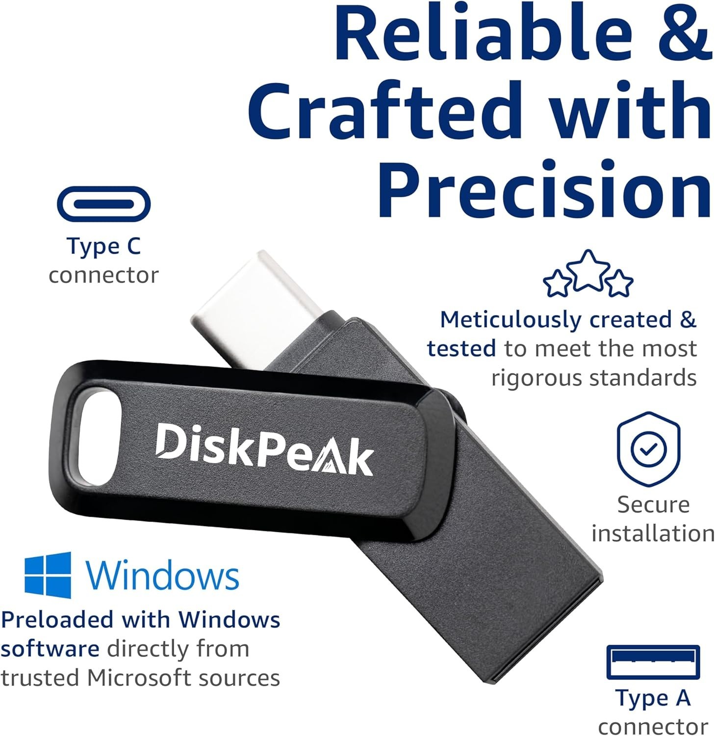 Dual Connector 64GB USB Drive – Bootable Windows Installer for PCs & Laptops