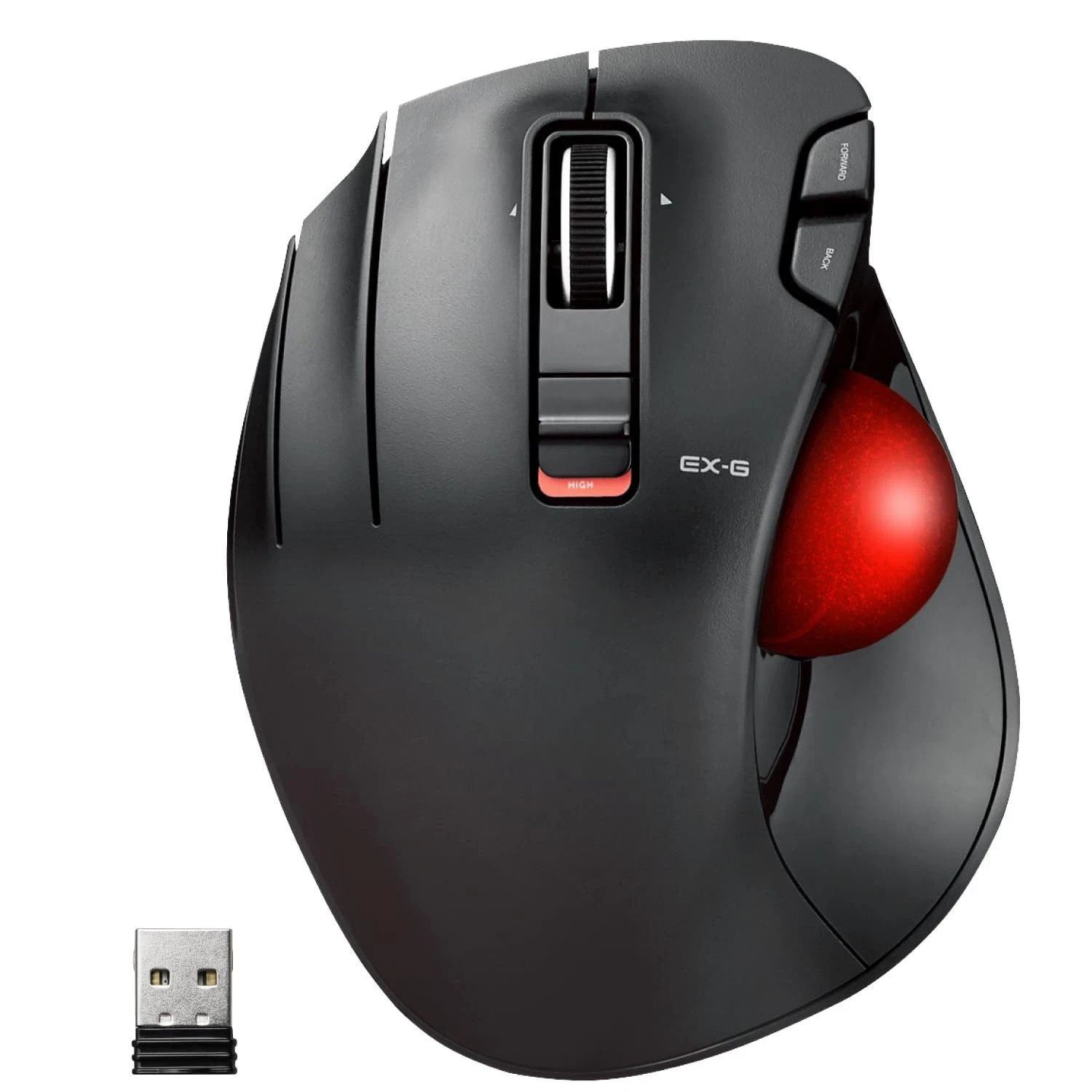 ELECOM EX-G Left Handed Trackball Mouse, 2.4 GHz USB Wireless, Ergonomic, Thu…