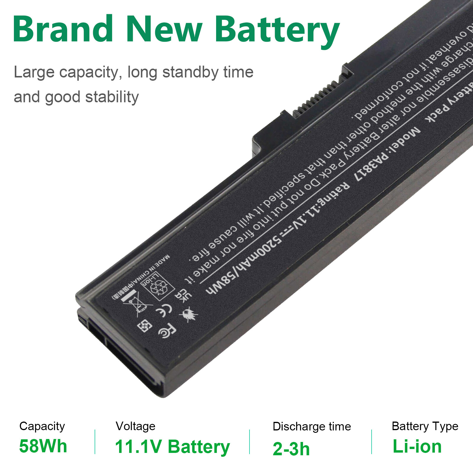 🧡LOT 100X PA3819U Battery for Toshiba A660 C655 PA3816U PA3817U PA3819U 5200mAh