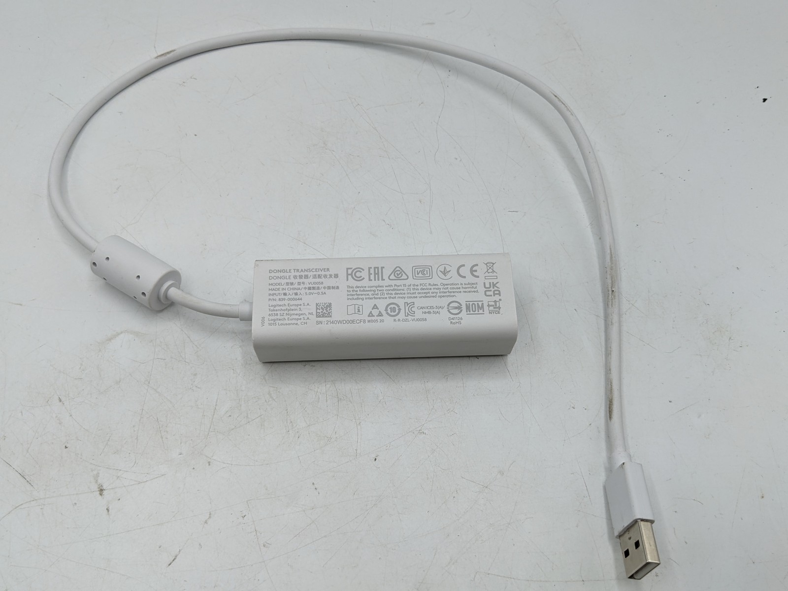 Logitech VU0058 ETHERNET Dongle Transceiver For Cat5e Kit and Scribe