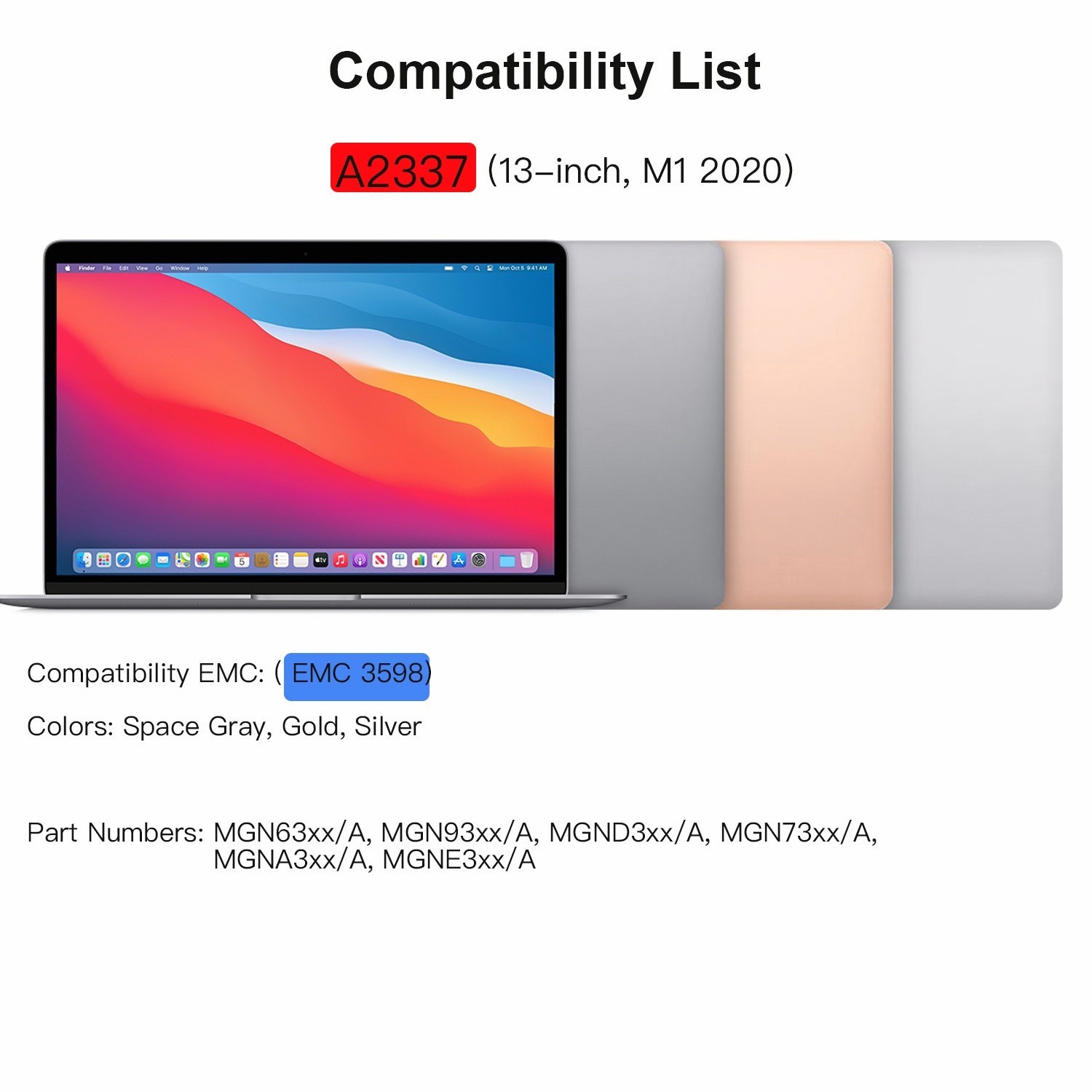 New For MacBook Air A2337 (13inch, M1 2020) LCD Screen Display Replacement A+++