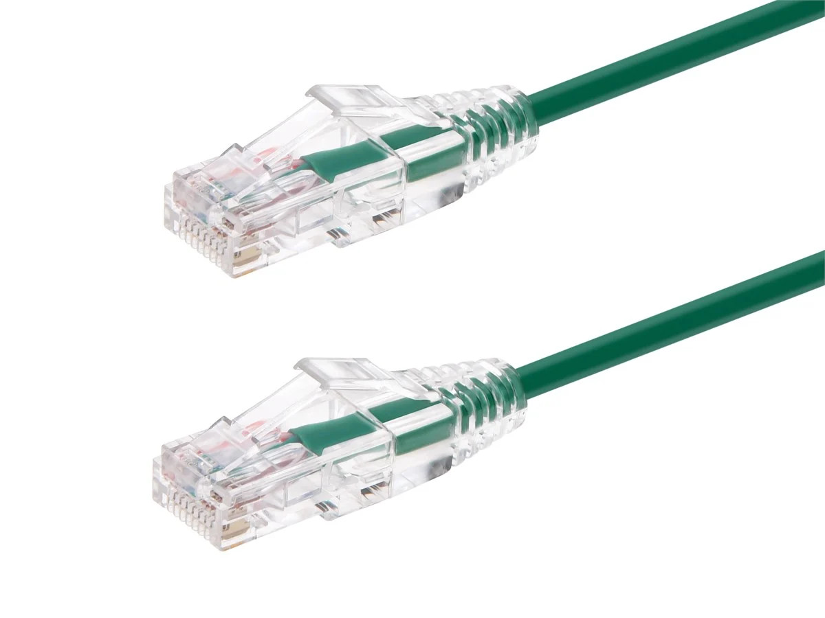 Monoprice Cat6 Ethernet Patch Cable – 1 feet – Green | Snagless RJ45 Stranded
