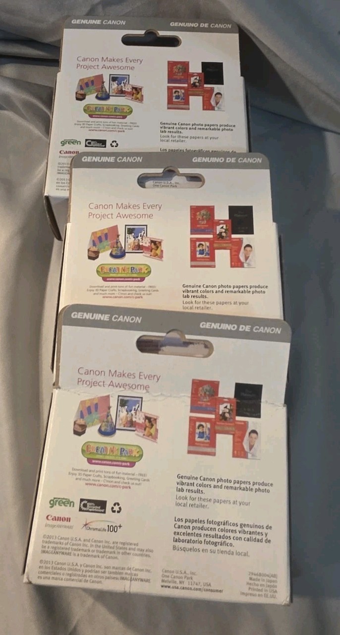 Lot Of 3 Canon 221 B/C/M/Y Standard Yield Ink Cartridge 4pk New Sealed