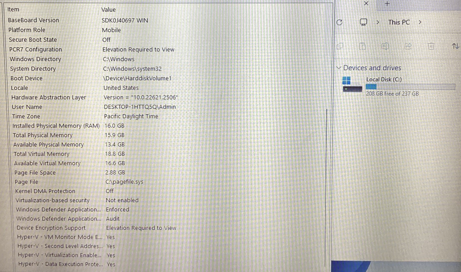 Lenovo ThinkPad L480 Intel i5-8250U @ 1.60GHz 16GB RAM 256GB HDD