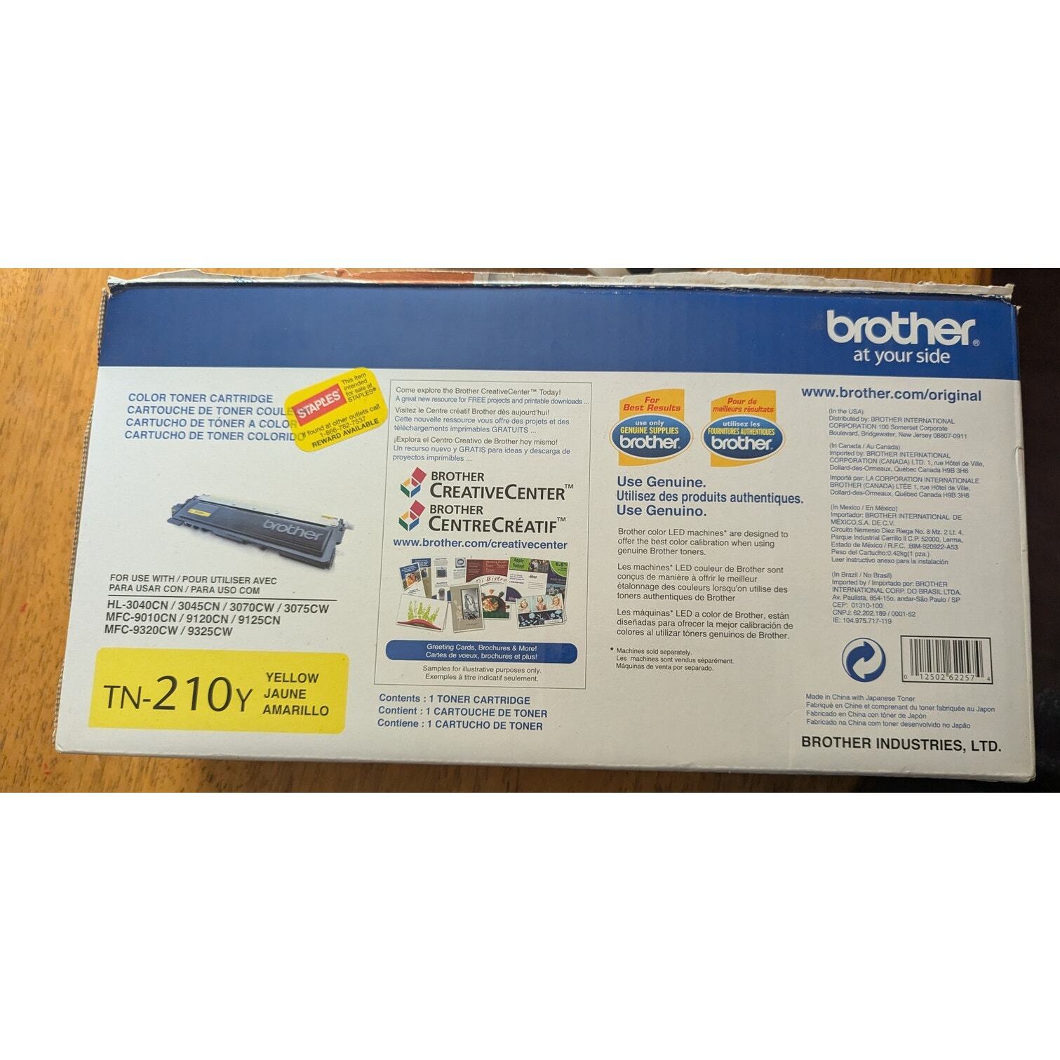 New Brother Color Toner Cartridge -Yellow Tone