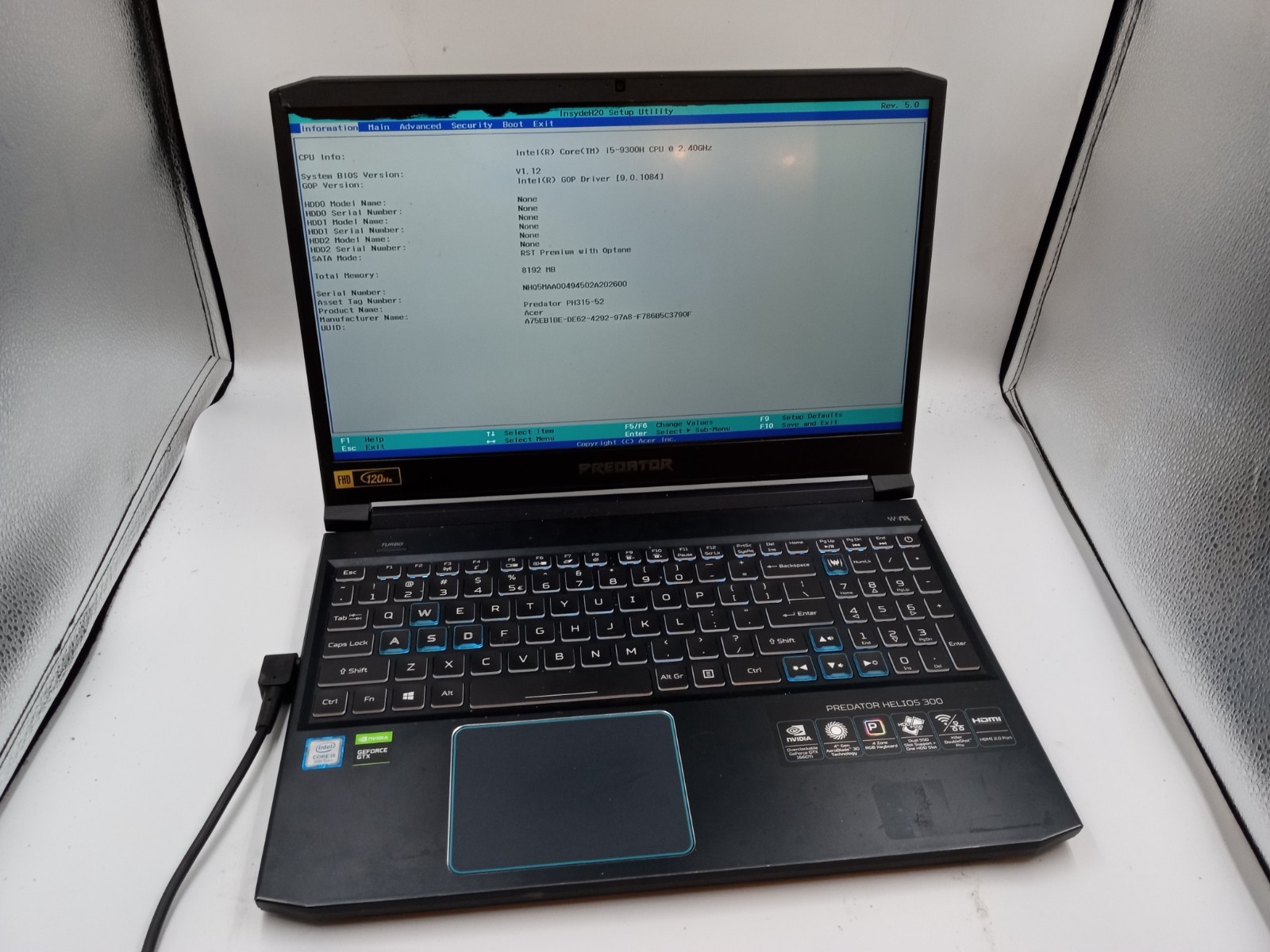 Acer Predator Helios PH315-52 15.6″ i5-9300H Nvidia GTX 1660 Ti -BOOTS -READ!!