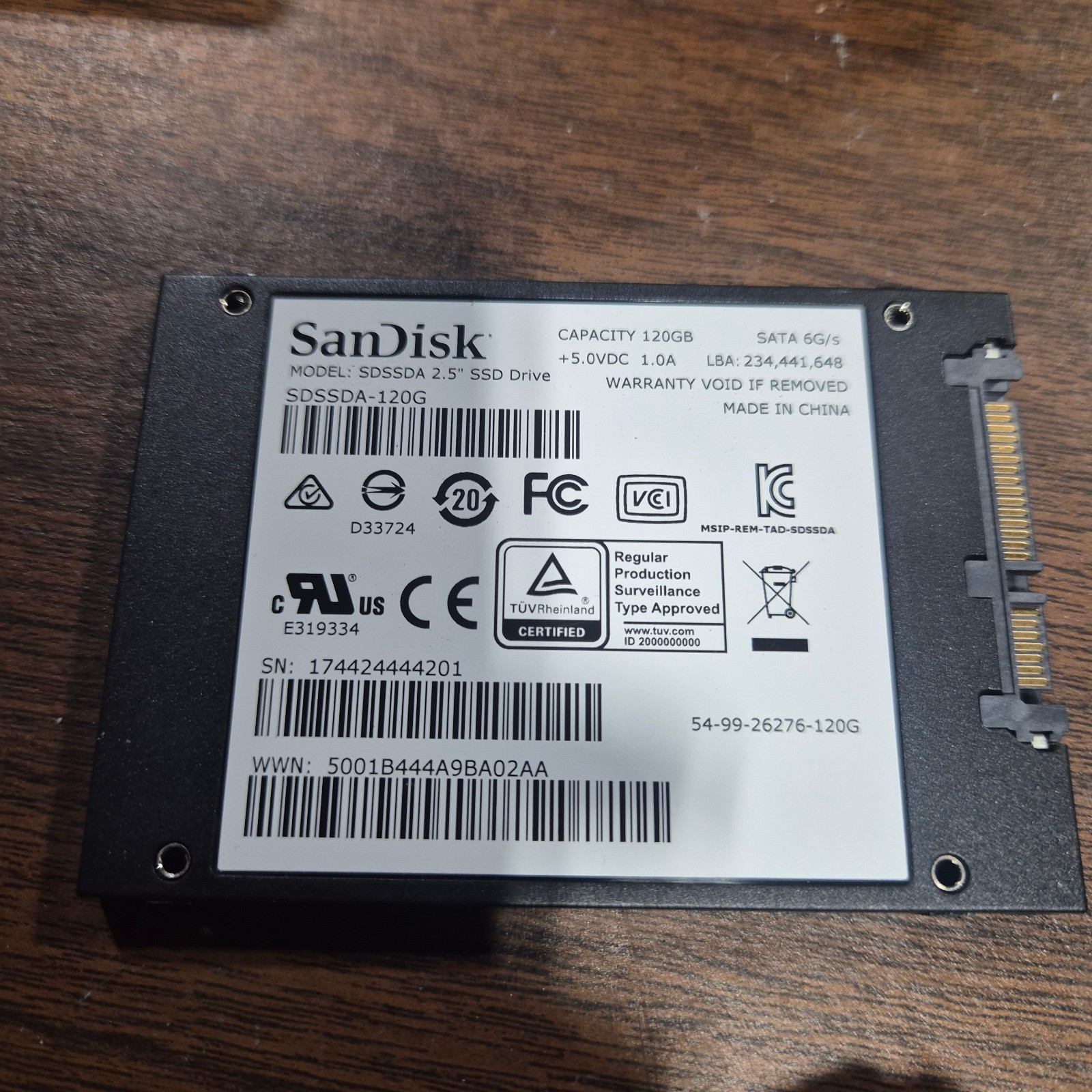 SanDisk – SSD PLUS – 120GB – 2.5″ SATA Drive – 6G/s