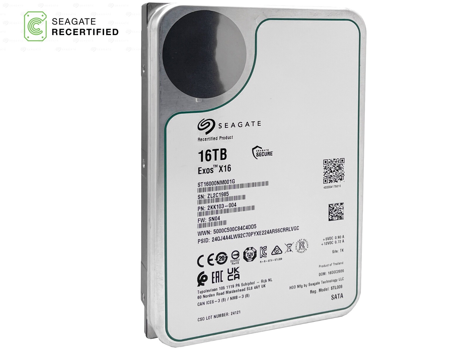 Seagate Exos X16 ST16000NM001G 16TB 512E SATA 6Gb/s 3.5″ Enterprise Hard Drive