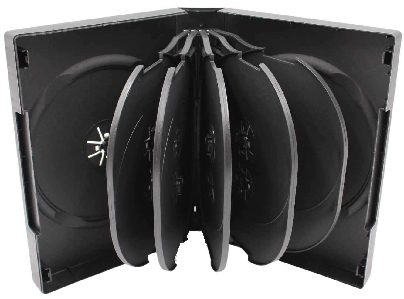 20 x Maxtek Black 12 Disc DVD Cases with 5 Flip Trays and Outer Clear Sleeve