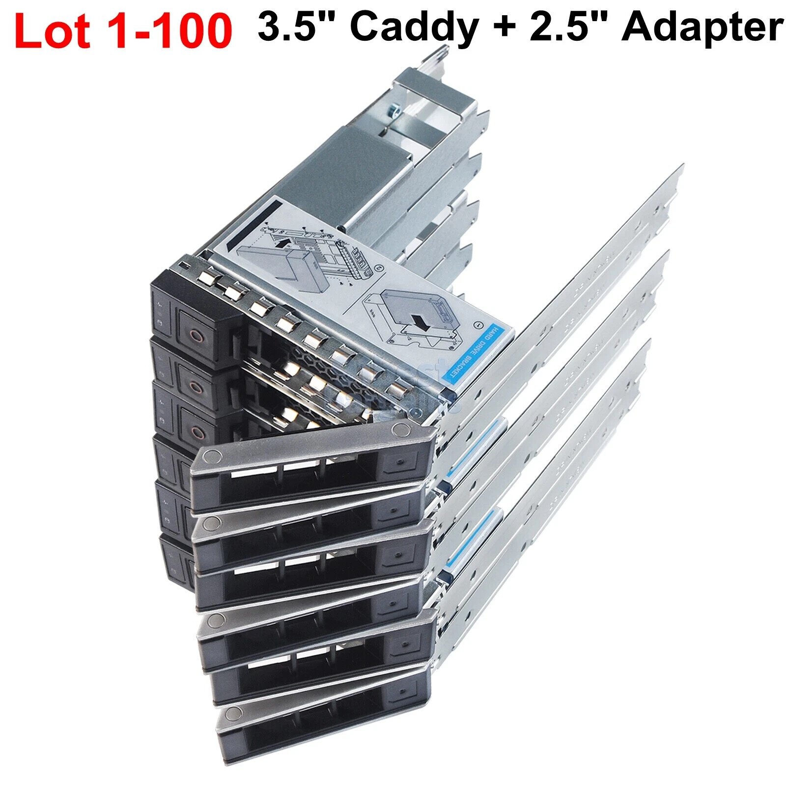 Lot 3.5″ HDD Caddy Tray 2.5″ Adapter For DELL PowerEdge R240 R340 R440 R540 R640