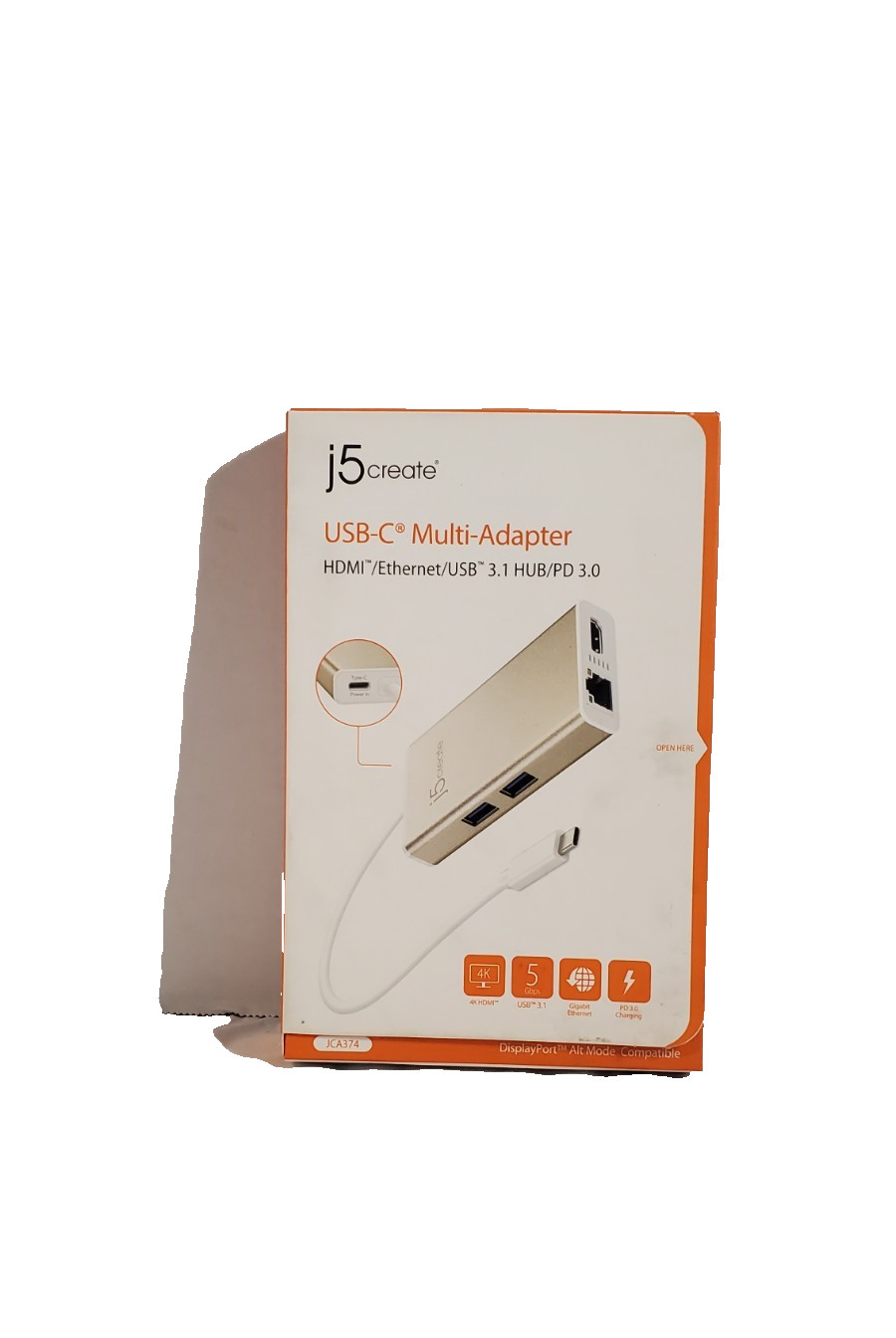 j5create – JCA374 – USB-C Multi Adapter HDMI, Ethernet/USB 3.1 HUB/PD 3.0