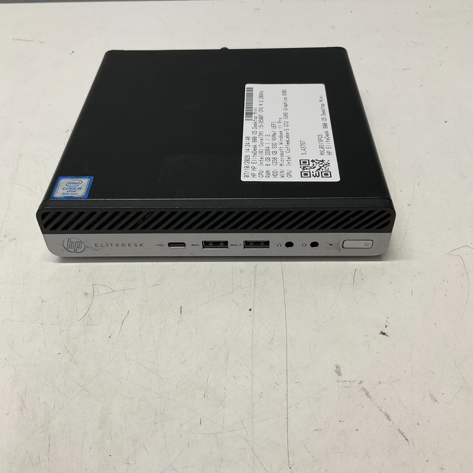 HP EliteDesk 800 G5 Mini Desktop Intel Core i5-9500T @ 2.2GHz 8GB 256GB SSD