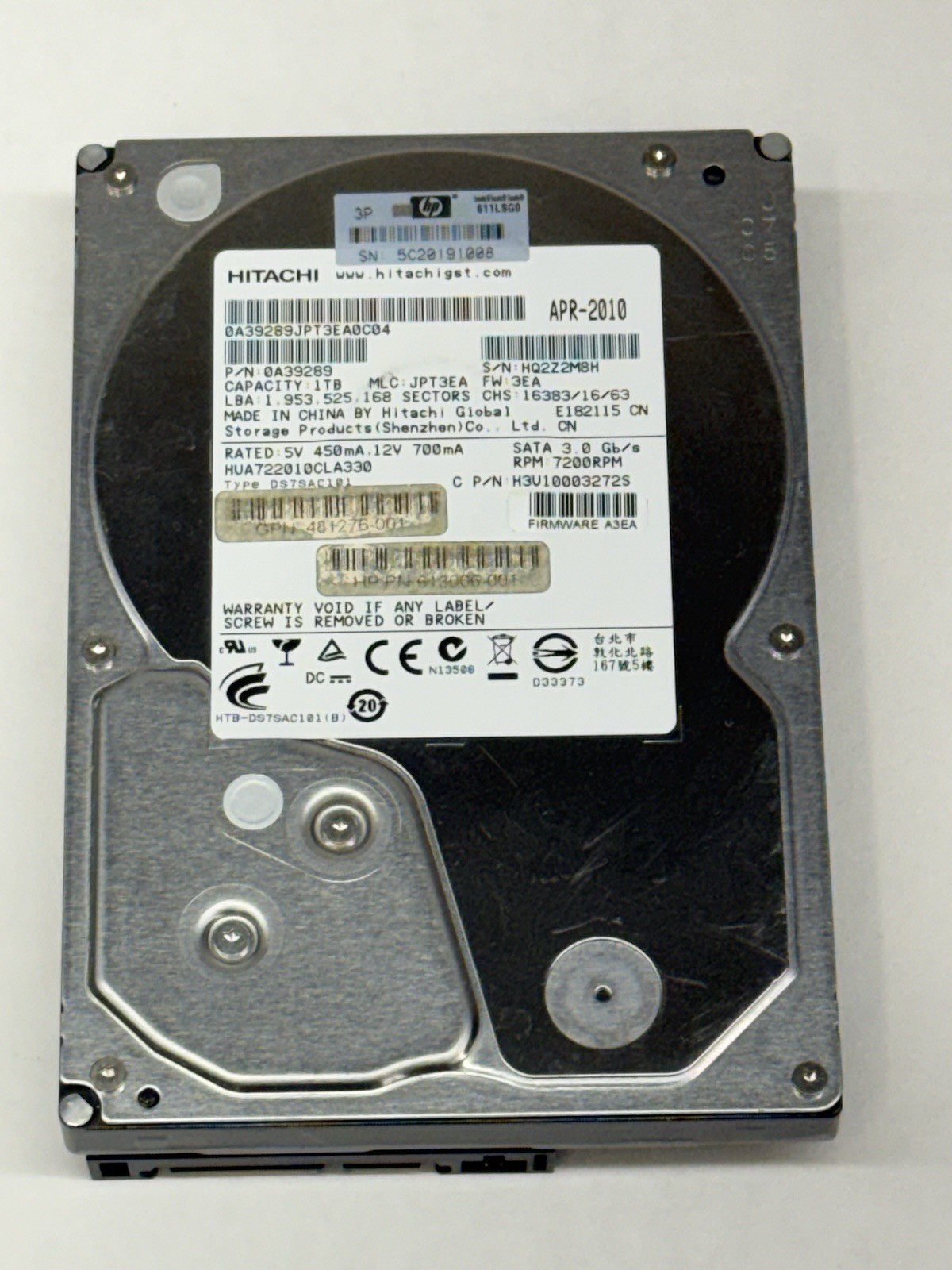 HGST Ultrastar 7K2000 1TB 7200RPM SATA 6Gbs 3.5″HDD HUA722010CLA330 – New 1104
