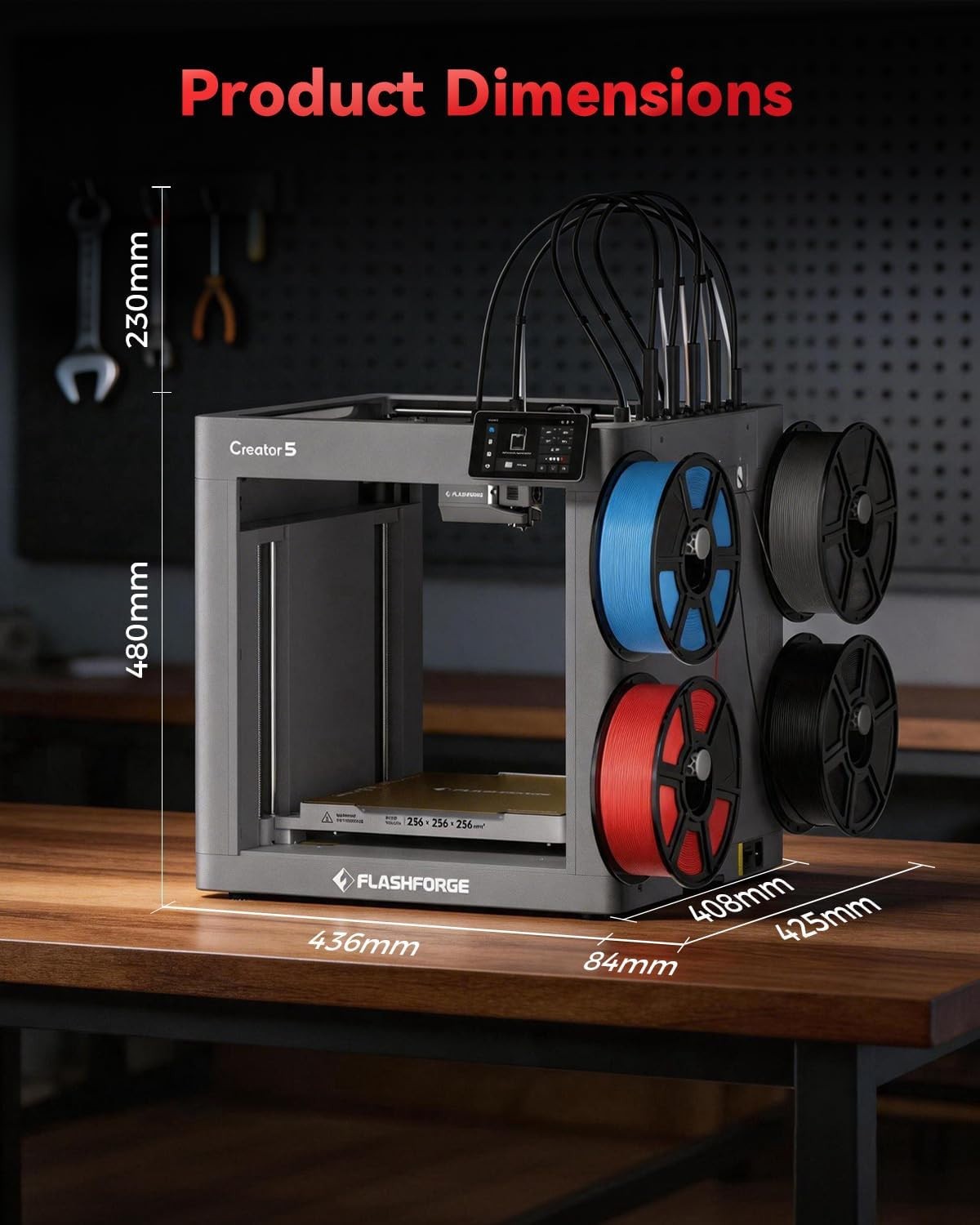 FLASHFORGE Creator 5 3D Printer 4-Independent-Extruder No-Waste Printing 600mm/s