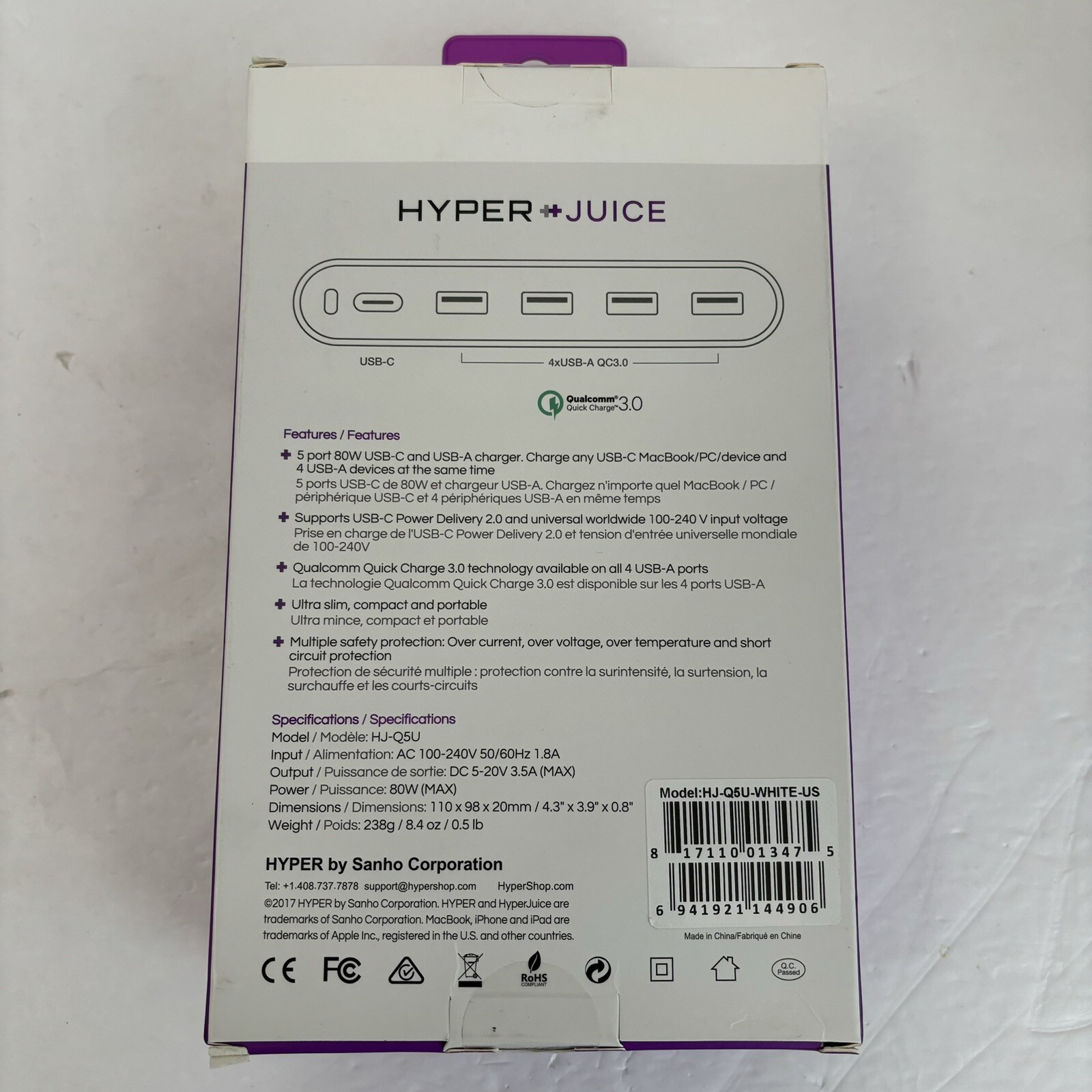 NEW Hyper Juice 80W USB-C Charger with 4 3.0 USB Ports