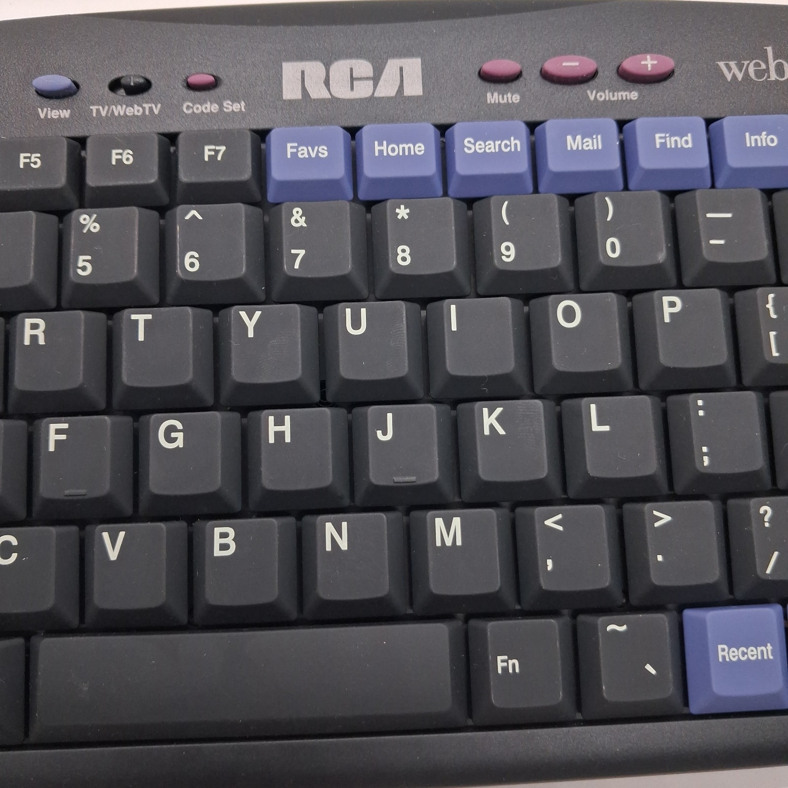 MSN-TV / RCA Infrared Wireless Keyboard RT7W5XTW B, Pre-Owned