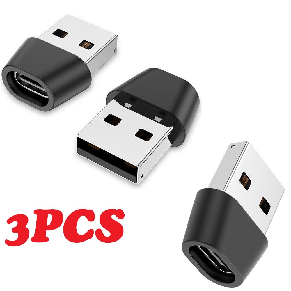 3Pcs USB To Type C OTG Adapter USB C Male To USB Type-c Female Converter