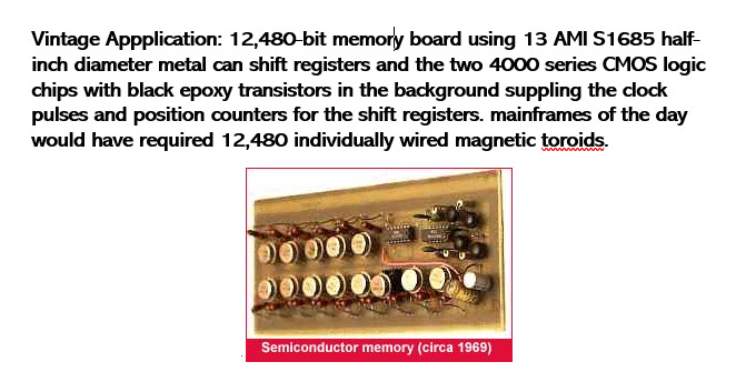 AMI – S1685 – Vintage Dual 480 Dynamic 256 to 500 Bit Shift Register, Gold Leads