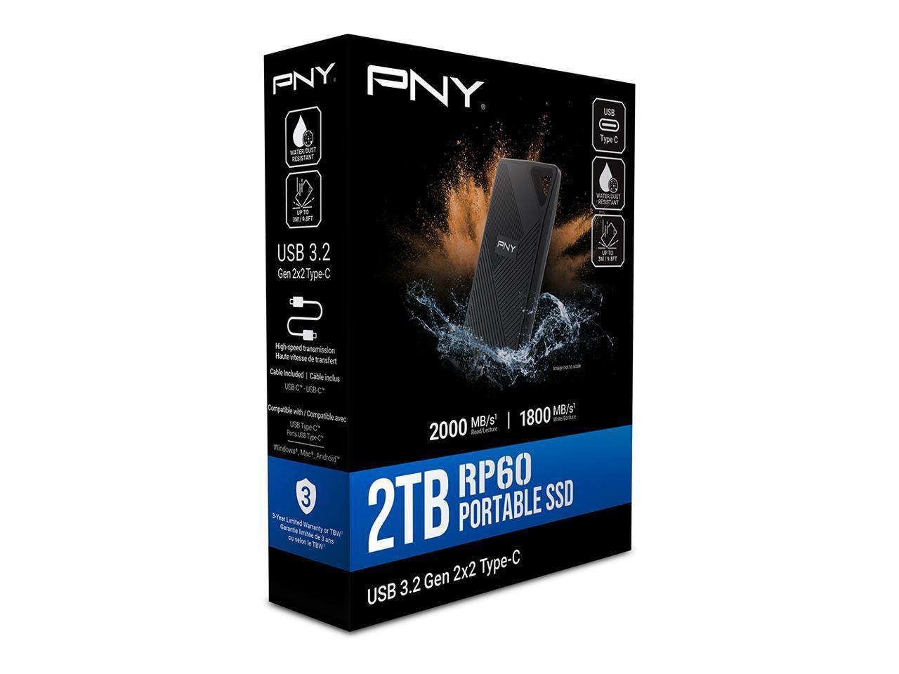 PNY 2TB USB 3.2 Gen 2×2 Type-C Portable SSD