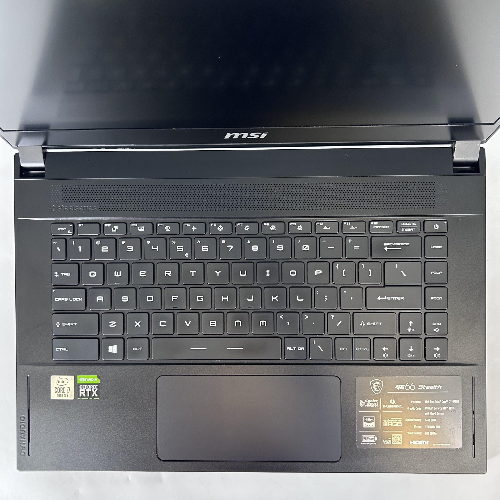 MSI Stealth GS66 15.6 240Hz FHD i7-10750H 2.60GHz 16GB 1TB SSD RTX 2070 Max-Q