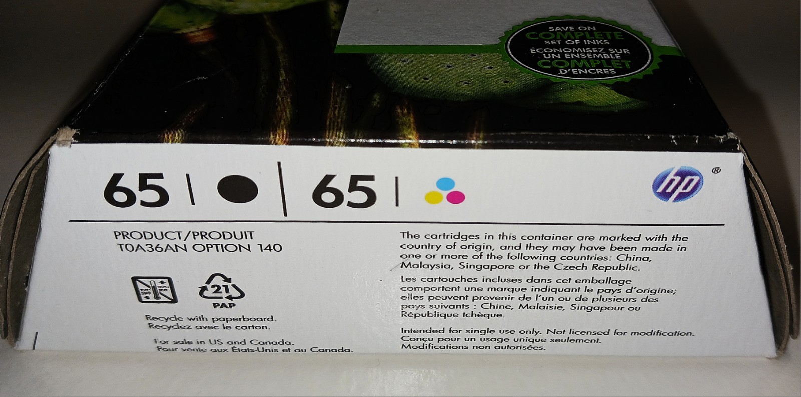 GENUINE OEM HP 65 (T0A36AN) BlLACK & Tri-COLOR Original Ink Cartridges BRAND NEW