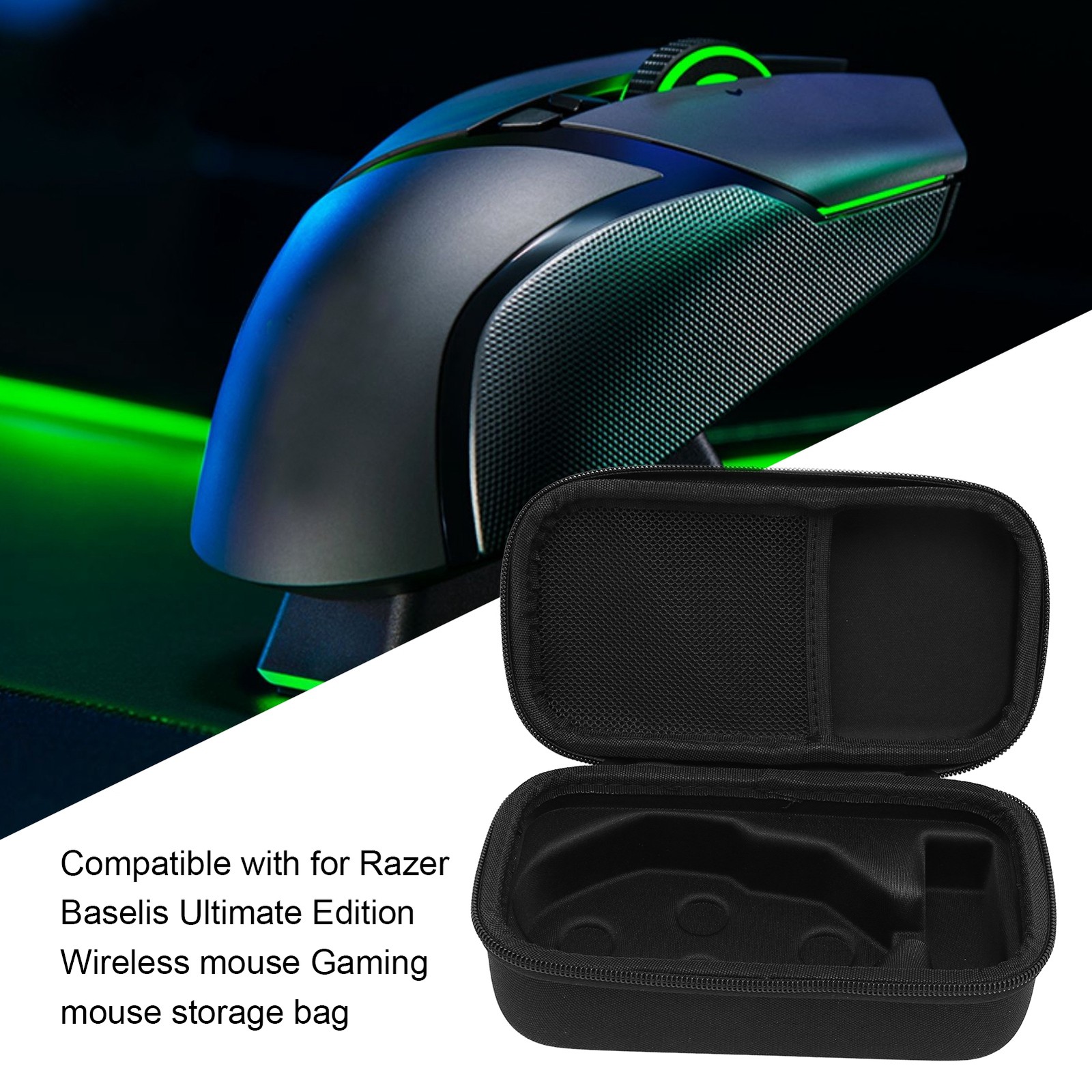 ｀Wireless Mouse Case Waterproof Shock Resistant Black Wireless Gaming Mouse E
