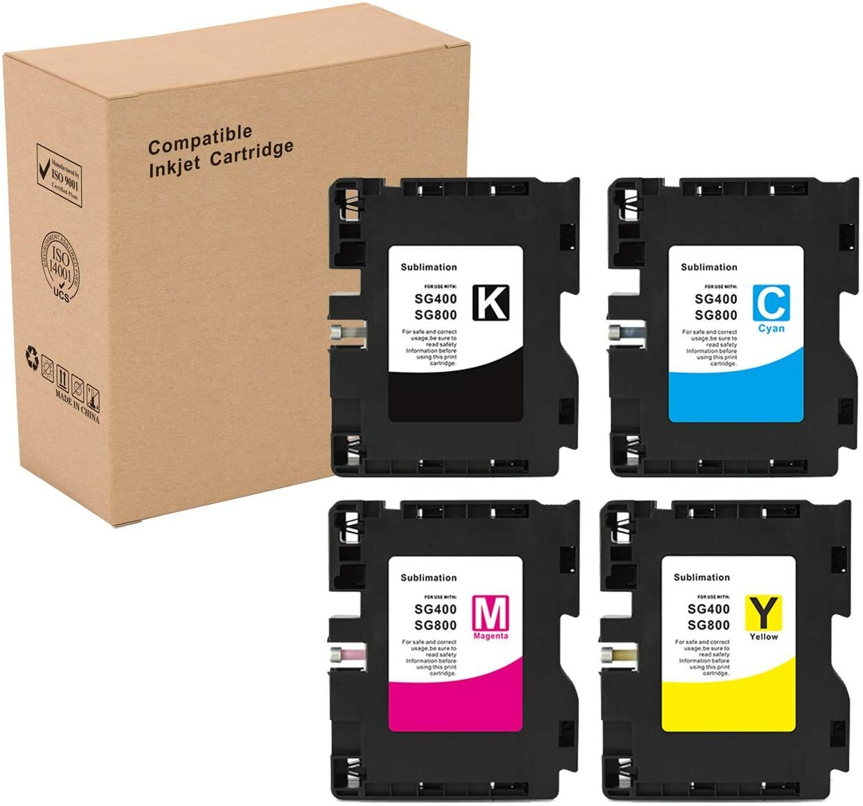 4 Sublimation Ink Cartridge Compatible for Sawgrass Virtuoso SG400 SG800 Printer
