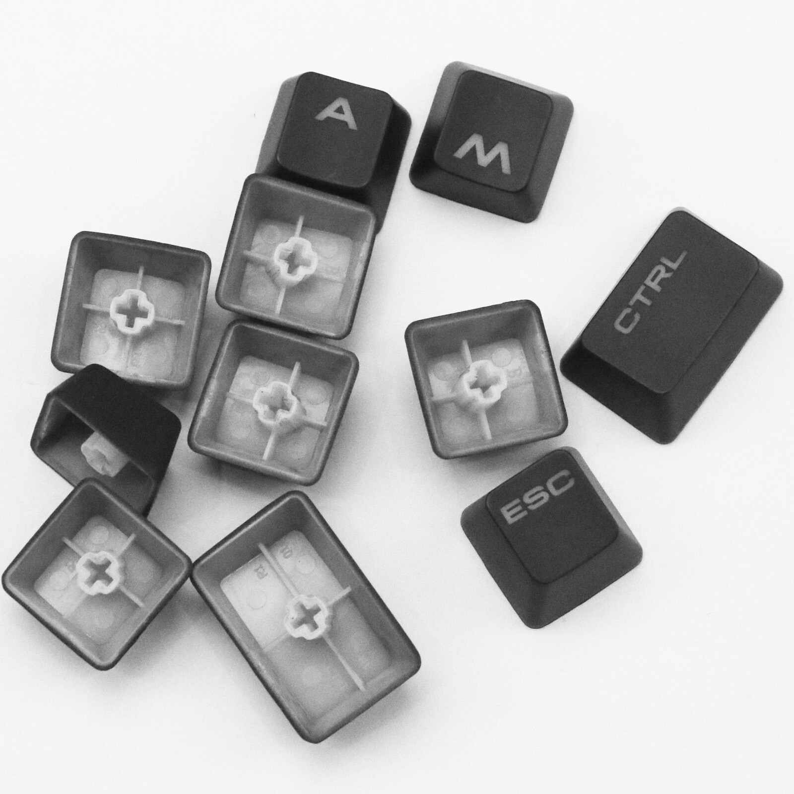 A Set ABS Black Key caps Replacement for Corsair K70 RGB Mechanical Keyboard