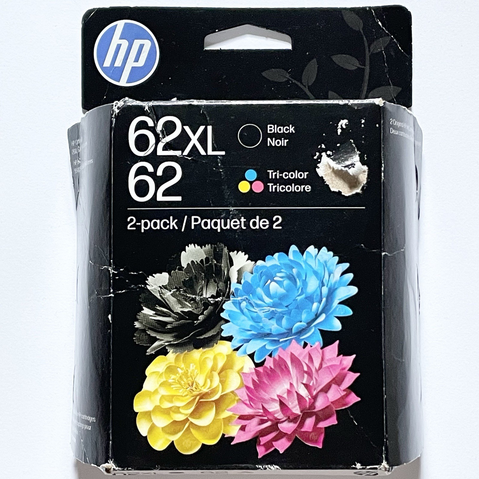 Genuine HP 62XL + 62 Black High Yield Tri-Color Combo Pack Cartridges N9H67FN