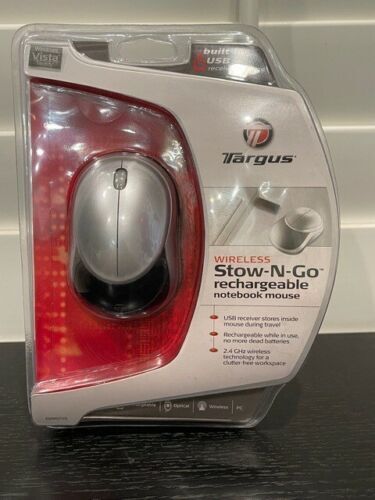 NEW SEALED–Targus AMW07US Stow-N-Go Rechargeable Wireless USB Optical Mouse
