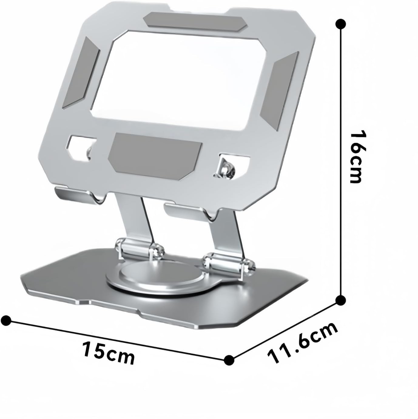 360° Rotatable Metal Tablet Stand, Adjustable Folding Desktop Stand for iPad/…