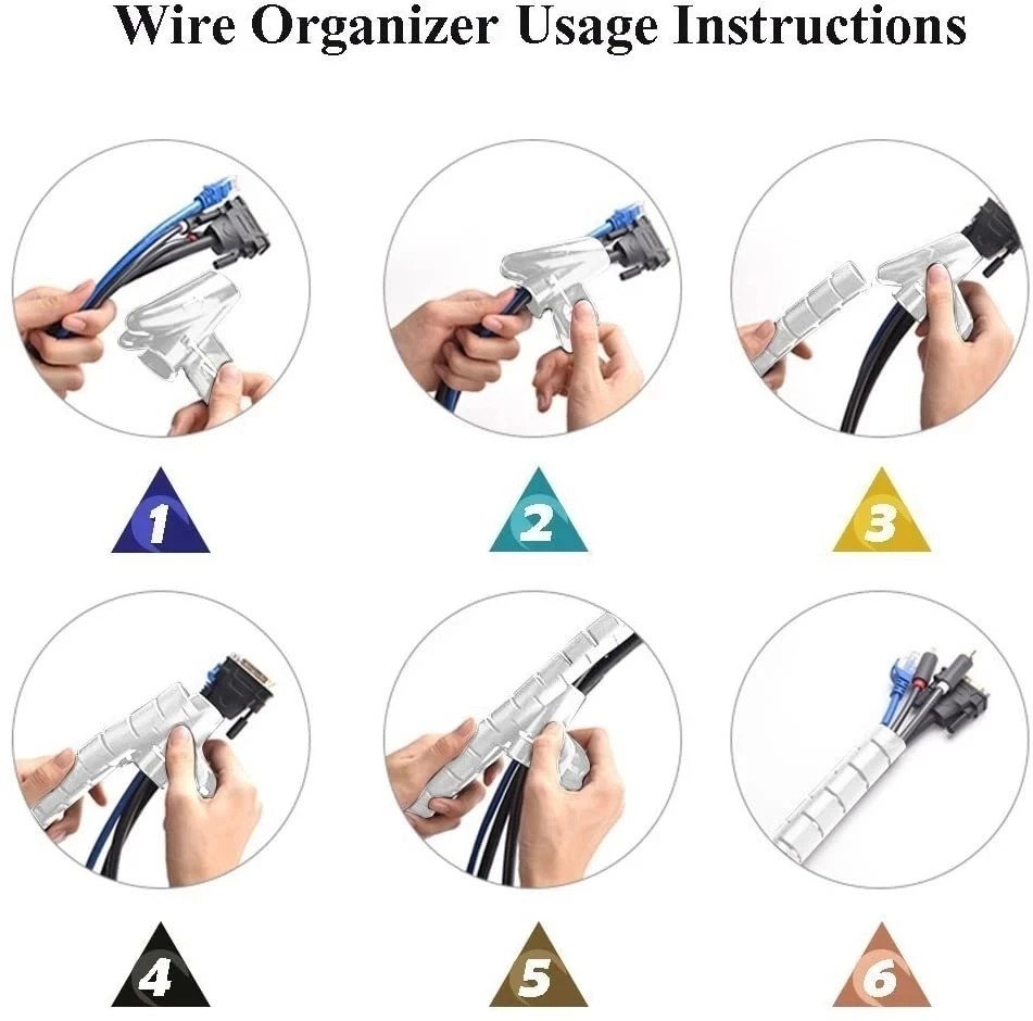 Cable Organizer Spiral Wrap Wire Protector 10/16mm Flexible Tube