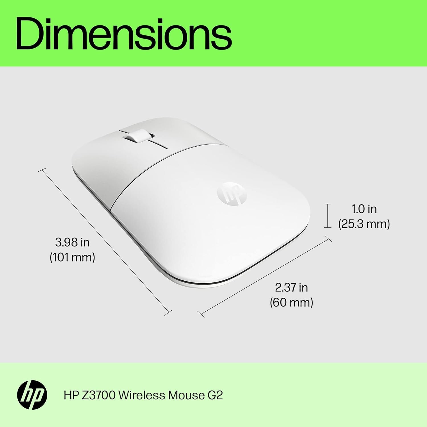 New HP Z3700 Wireless Mouse Ceramic White 681S1AA#ABL Genuine USA Seller